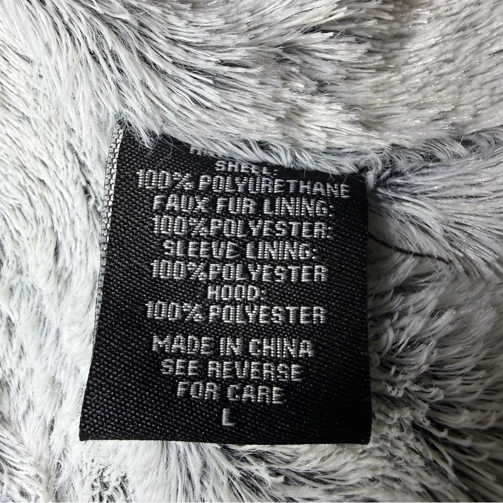 Jou Jou Black Bomber Jacket with Gray Removable Liner and Hood - Picture 4 of 6